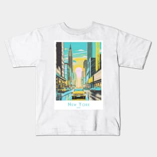 Vintage New York Sunset Kids T-Shirt